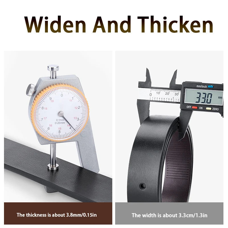 Men's Leather Belts Fashion Automatic Buckle