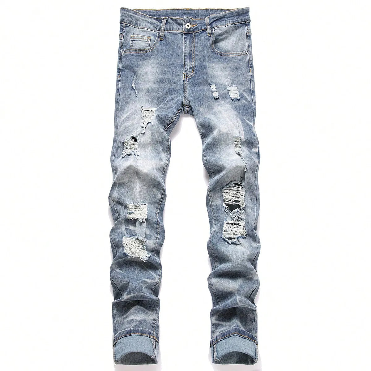 blue pants, slim fit
