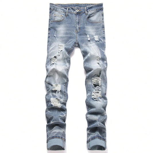 blue pants, slim fit