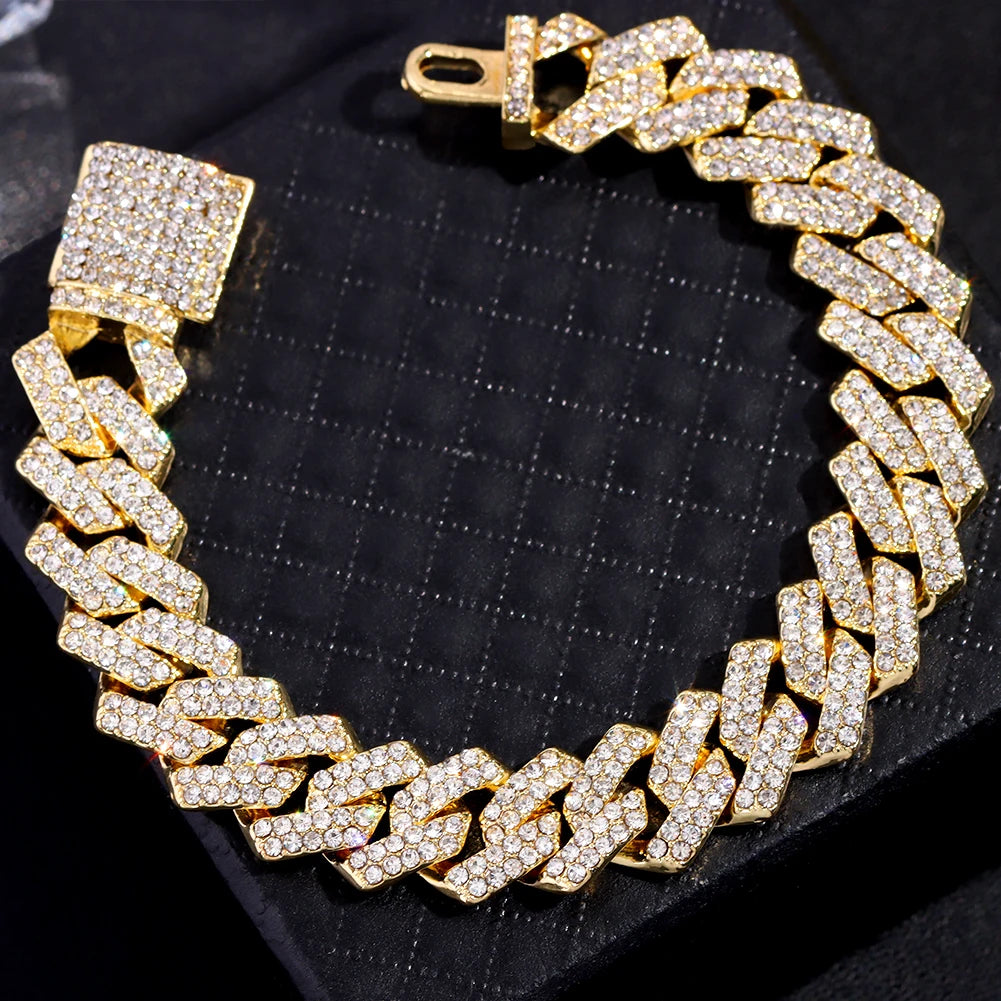 Iced Prong Link Cuban Chain bracelet