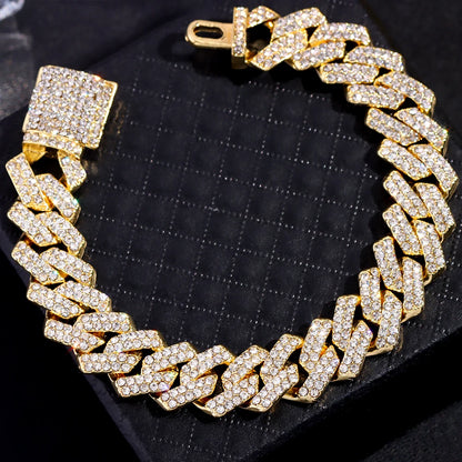 Iced Prong Link Cuban Chain bracelet