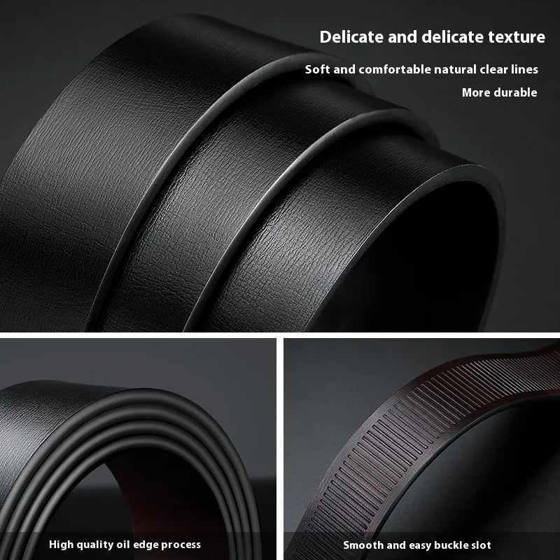 Men's Leather Belts Fashion Automatic Buckle