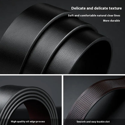 Men's Leather Belts Fashion Automatic Buckle