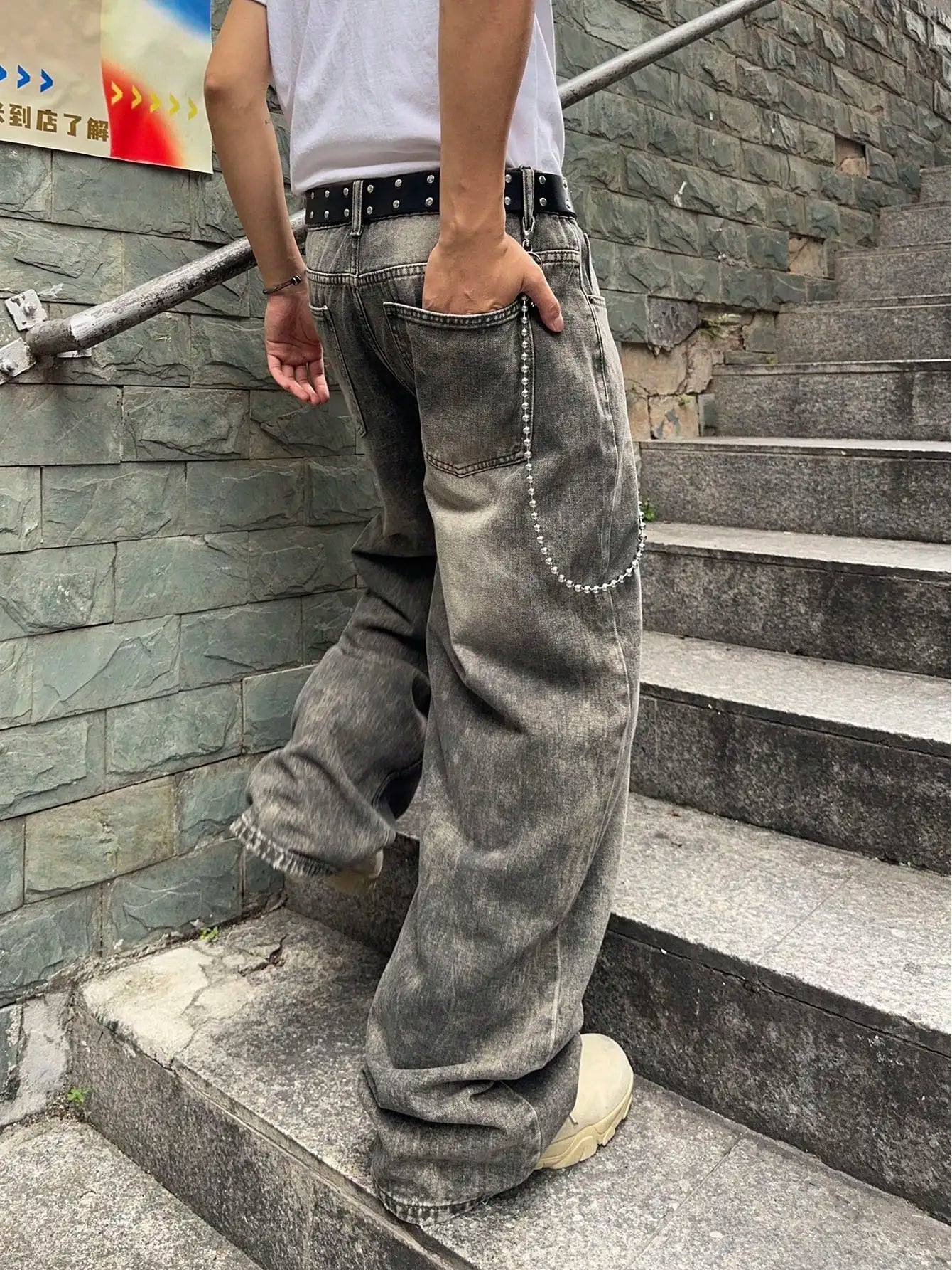 Vintage Men y2k Stretchy Baggy Denim Jeans