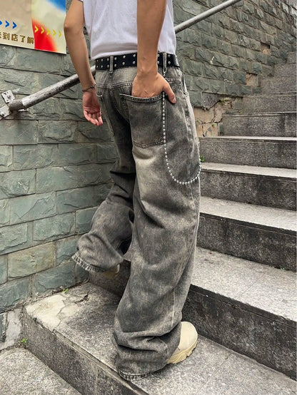 Vintage Men y2k Stretchy Baggy Denim Jeans