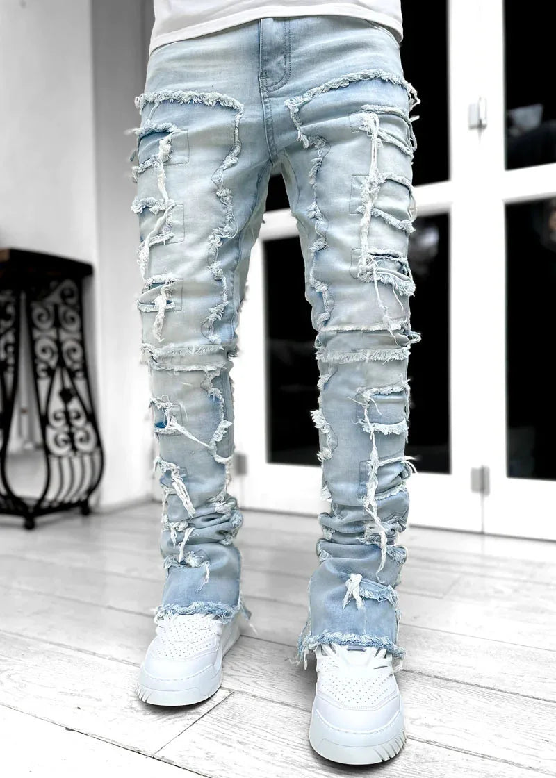 Slim Fit Stacked Jeans Streetwear