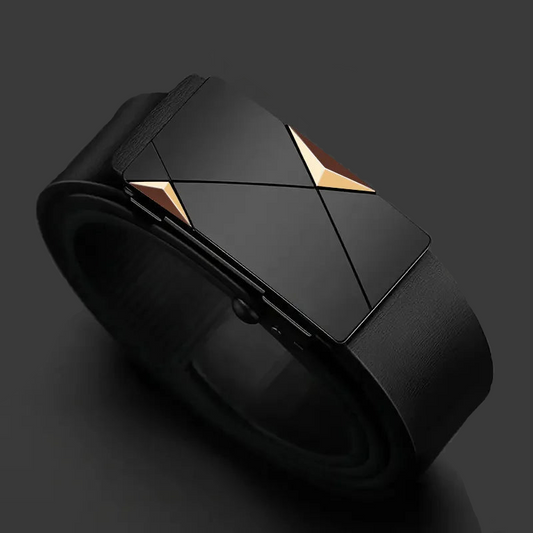 Men's Leather Belts Fashion Automatic Buckle