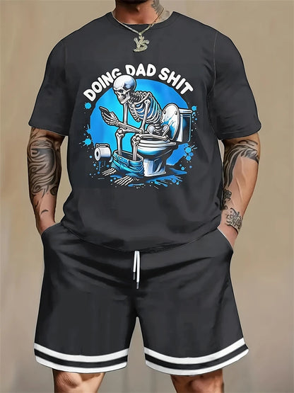 Men's Round Neck Short Sleeve Shorts Suit