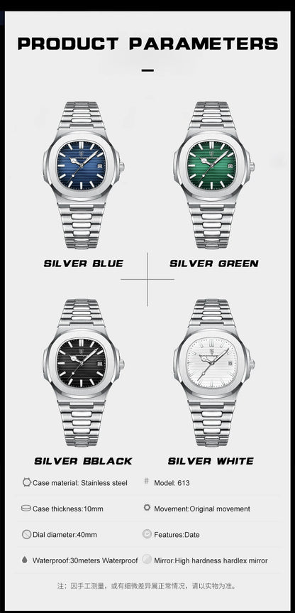 Square Luxury Men Wristwatch
