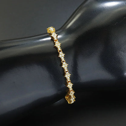 Round Stone Star Cubic Bracelet