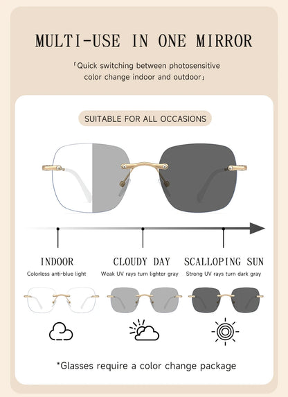 Rimless Photochromic Glasses