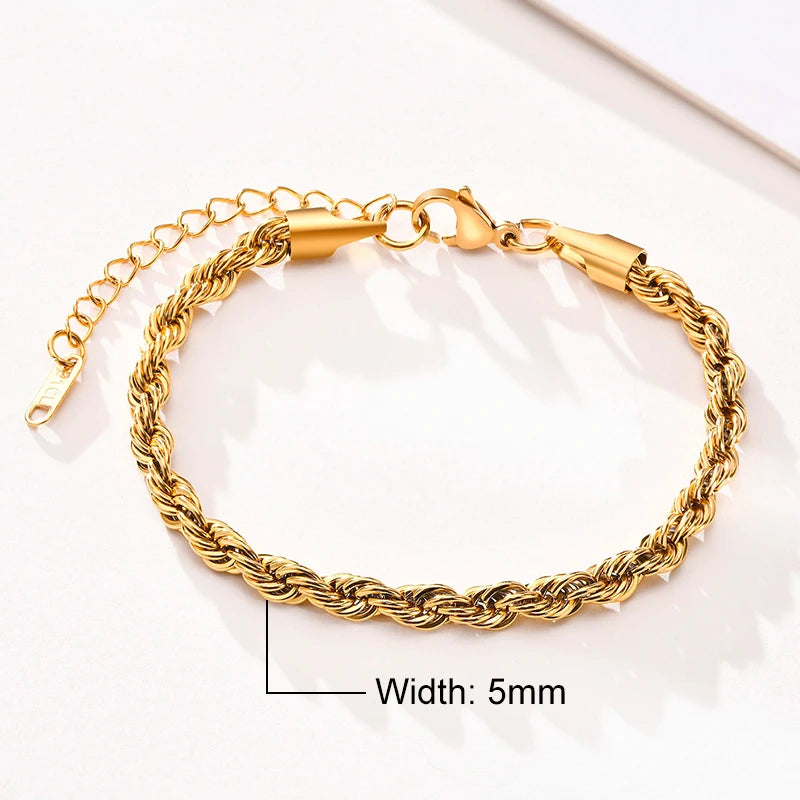 Unisex Rope Chain Bracelets