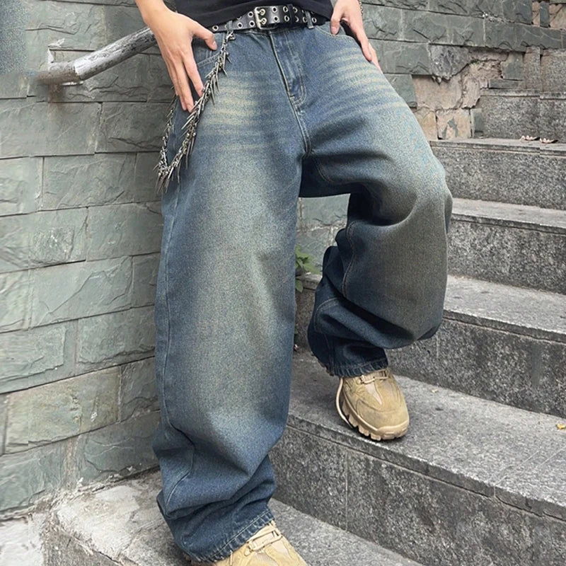 Vintage Men y2k Stretchy Baggy Denim Jeans