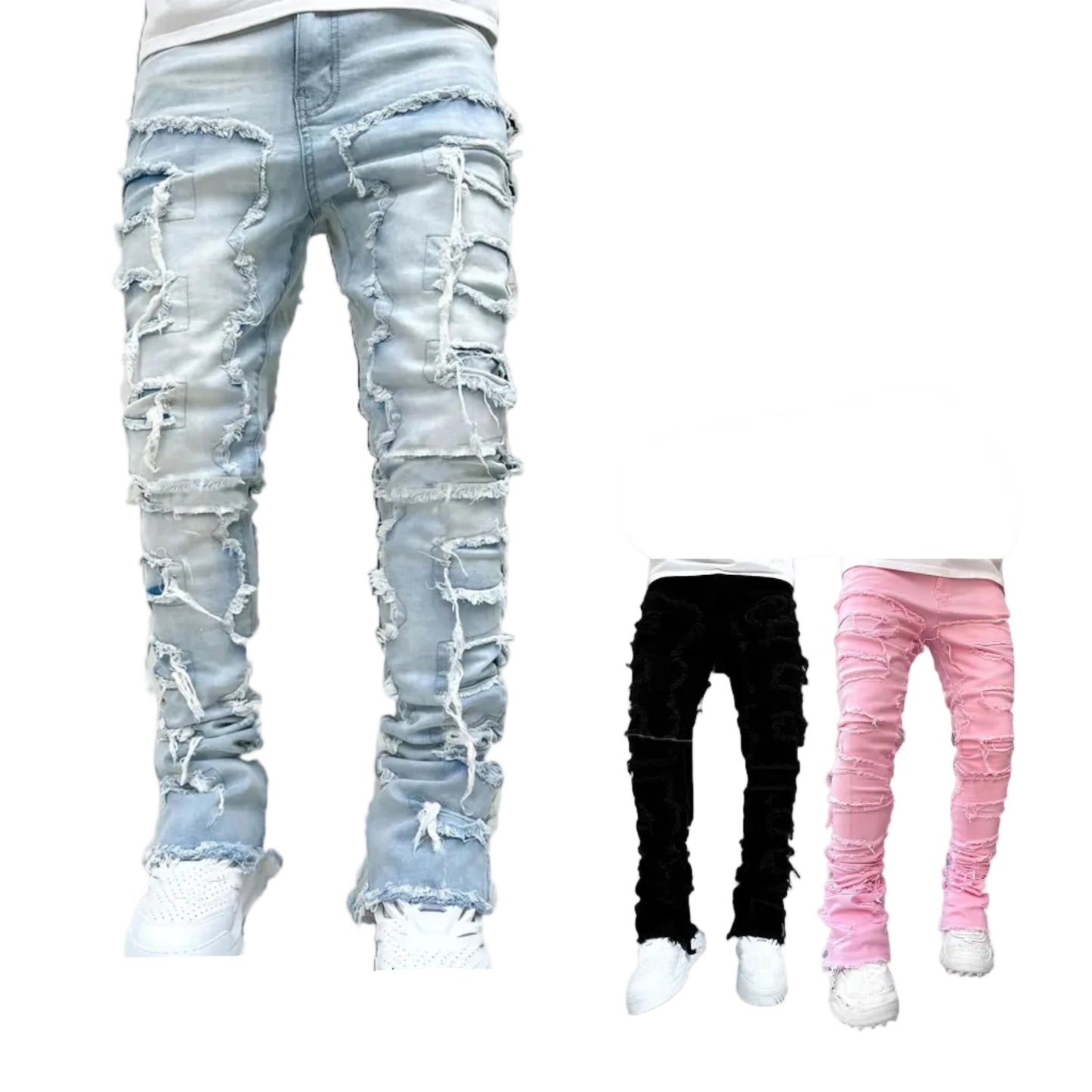 Slim Fit Stacked Jeans Streetwear