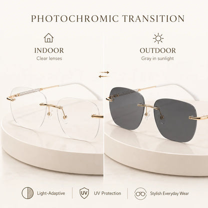 Rimless Photochromic Glasses