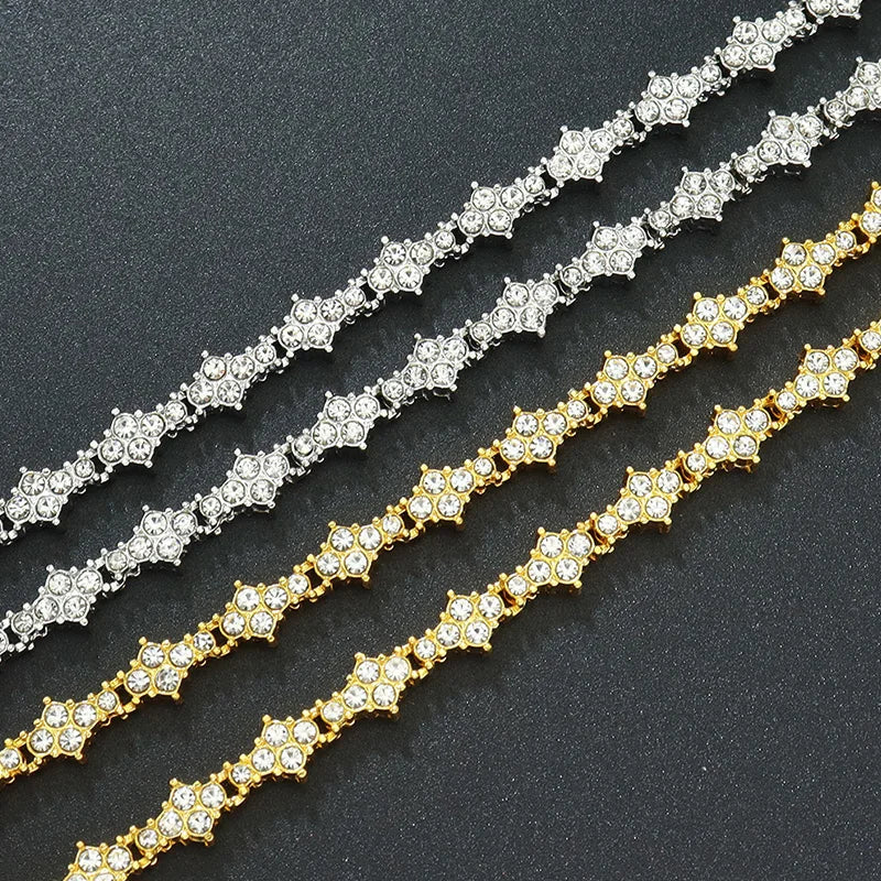 Round Stone Star Cubic Bracelet