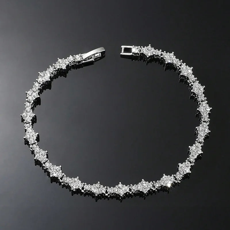 Round Stone Star Cubic Bracelet