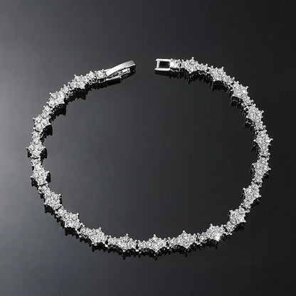 Round Stone Star Cubic Bracelet