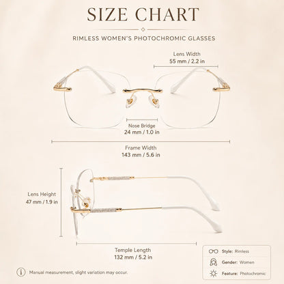 Rimless Photochromic Glasses