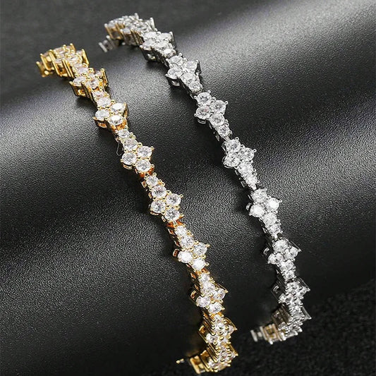 Round Stone Star Cubic Bracelet