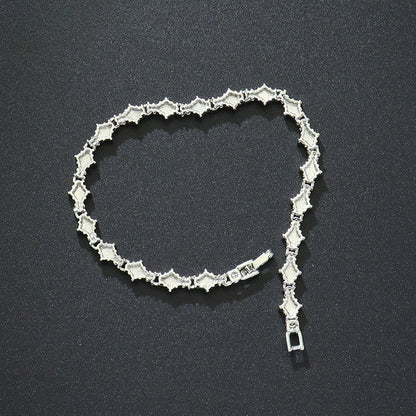 Round Stone Star Cubic Bracelet