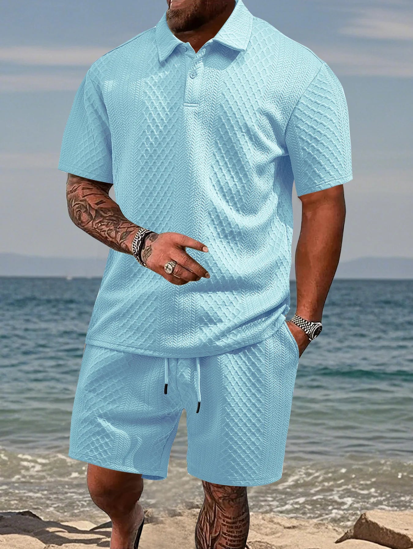 Summer Casual Sportswear Shirt And Shorts